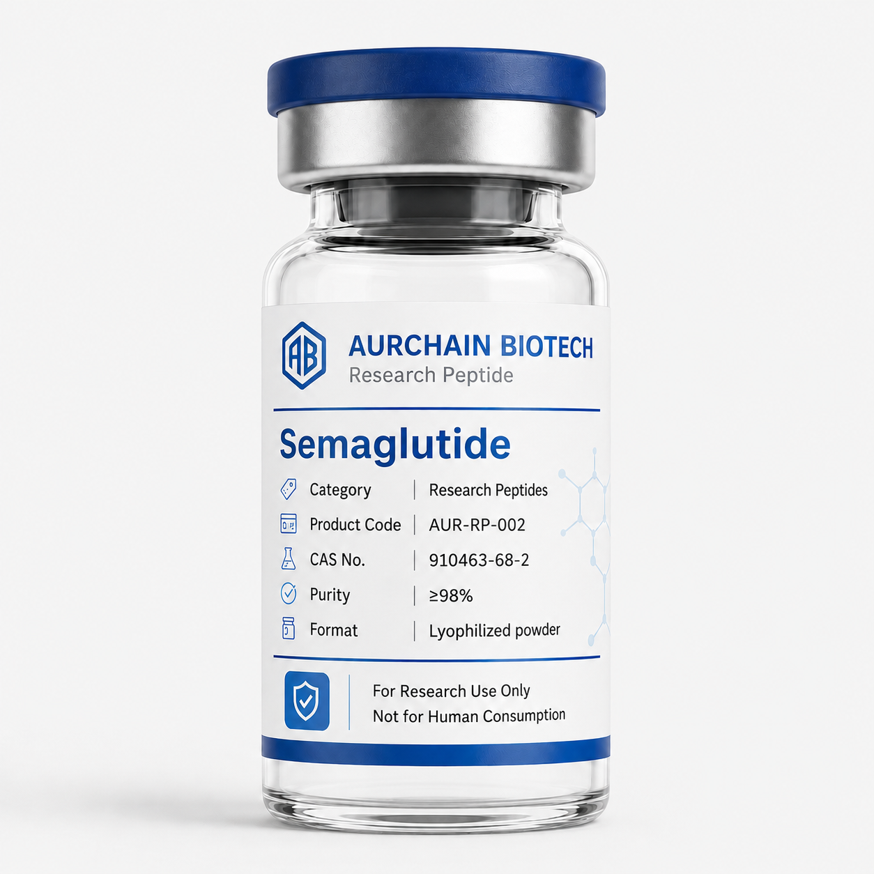 Semaglutide research peptide vial display